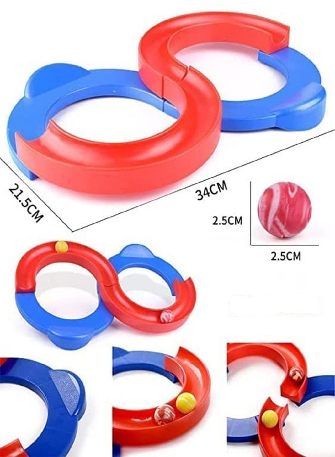 ADKD 8 Shape Infinite Loop Interaction Balancing Track Toy Creative Track with 2 Bouncing Balls for Kids,Best Hand-Eye Coordination Developing Indoor Game for Kids-Multicolor (Pack of 1) - Image 2